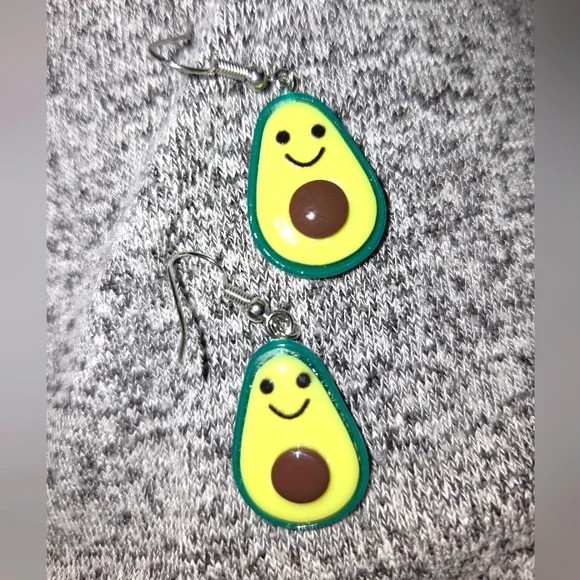 Earrings, Smiley Avocado for All!! NWOT