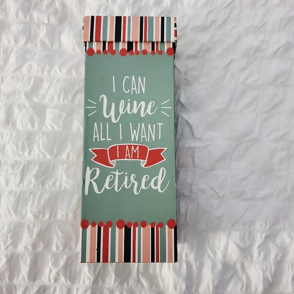 Retirement Wine Glass Gift Box - Green and Red