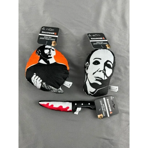 Halloween 4 & 5 Dog Toys Lot – Michael Myers Plush + Knife‎ – New w/ Tags