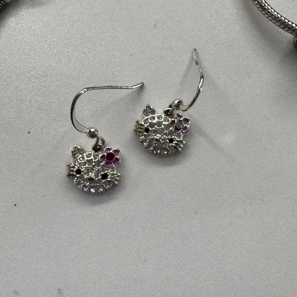 Hello Kitty Silver and Pink Earrings