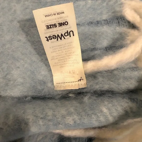 UpWest Soft Blue and Cream throw blanket