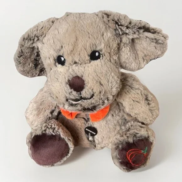 PetSmart Chance Dog Toy Pumpkin Bowtie Brown Puppy Squeaks Plush Floppy Ears NWT