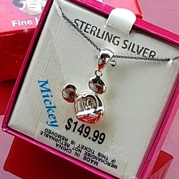 Disney Vintage 925 Mickey Mouse Charm/Necklace New with Tags in Box