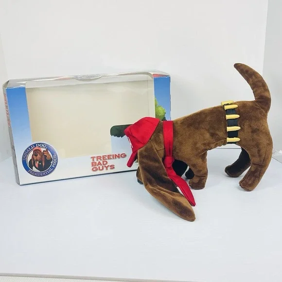 Donald Trump Presidential Pooch Plush Toy Stuffed Dog USA Hat 2nd Amendment Wall