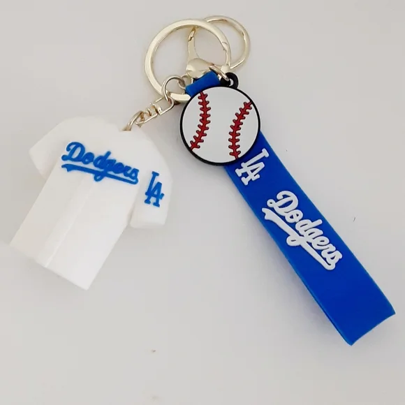 Blue and White LA Dodgers Keychain