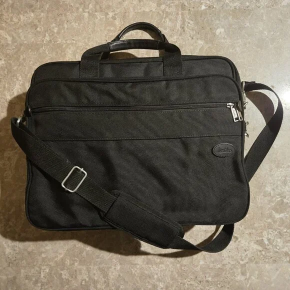 Jourdan Black Briefcase Messenger Laptop Case Bag