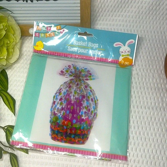 Easter Basket Bags & Ties 22”x25”x4”, 2 Bags/Pk,