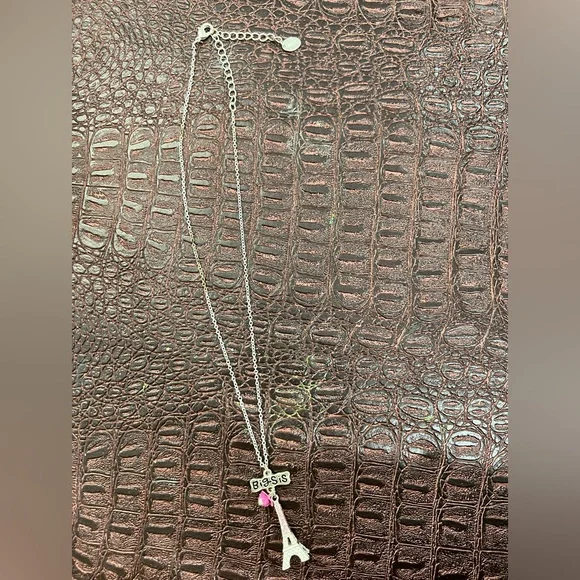 Big sis big sister necklace from Claire’s chain pendant Eiffel Tower sparkly