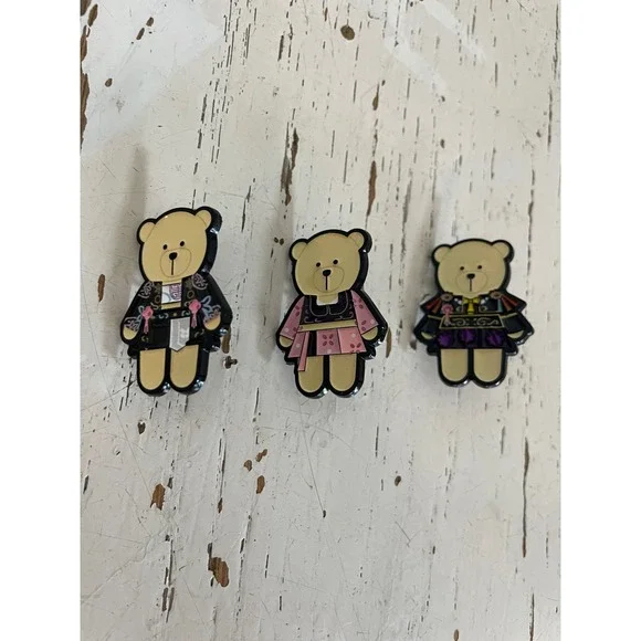 Blackpink Starbucks Bearista Pin Set 3pc INCOMPLETE Enamel Thailand K-Pop Pins