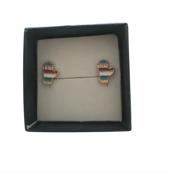 Tricolor Mitten Earrings‎ (NWOT)