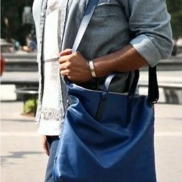 NEW Laptop Ben Minkoff heath royal Leather Messenger Bag tote crossbody