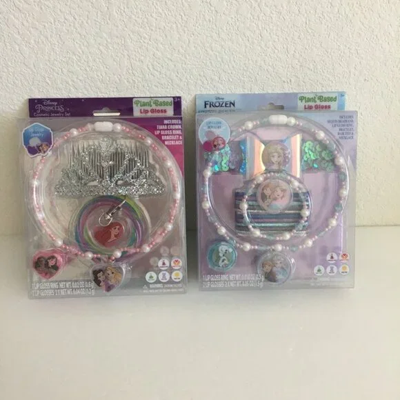 Disney NEW! Princess Lip Gloss Jewelry Set of 2