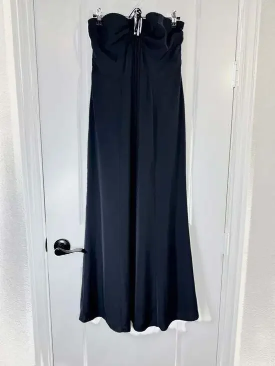 Abercrombie & Fitch Black Strapless Keyhole Cutout Maxi Dress