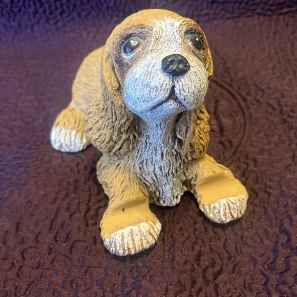 Vintage Cocker Spaniel Dog Puppy Figurine Resin Statue Business‎ Card Holder 9