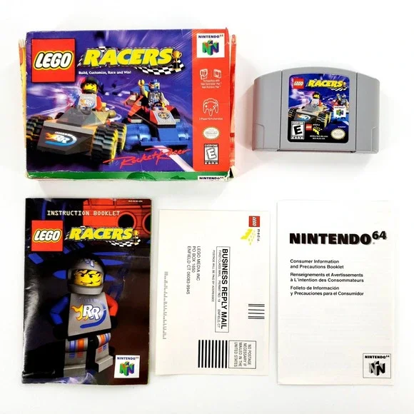 LEGO Racers (Nintendo 64, 1999) Authentic Complete Crushed Box Tested & Works