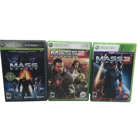 Xbox 360 3 Games Mass Effect 1 Mass Effect 2 Mass Effect 3 Rpg‎ Tested Complete