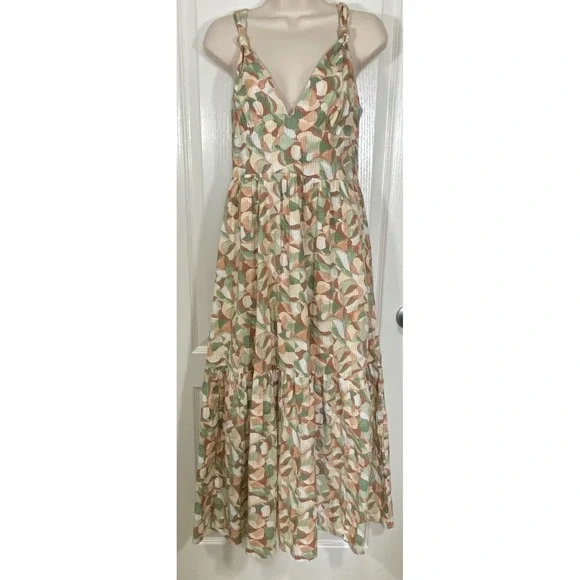 Abercrombie & Fitch‎ Babydoll Maxi Dress Medium Petite Smocking Cottagecore Boho