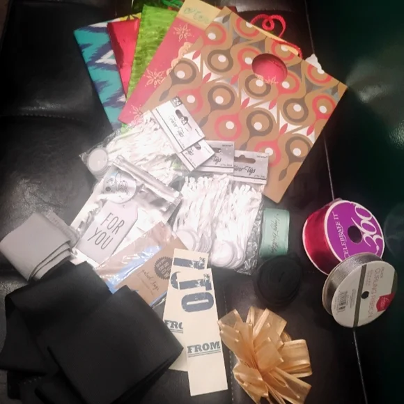 Gift Tags Ribbons & Bow - Lot of 130 Items