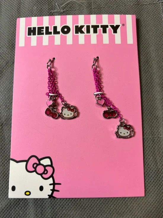 New! Pink Hello Kitty Sanrio Dangle Earrings