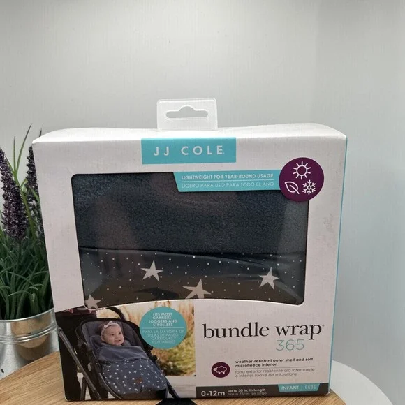 JJ Cole Baby Bundle 365 Car Seat Cover & Stroller Accessory Comfort Stars Light
