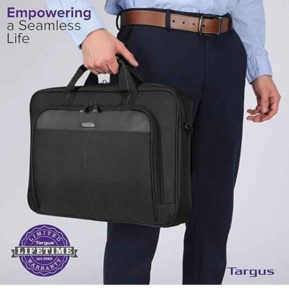 TARGUS NEW Classic Slim Briefcase Messenger Padded‎ Laptop Bag 15
