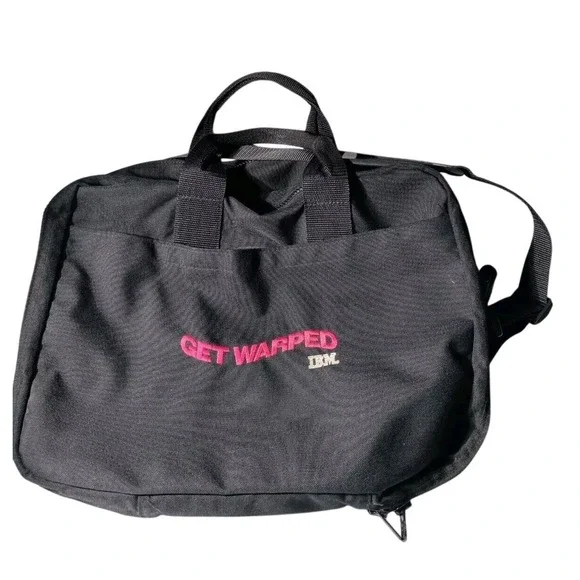 IBM Get Warped Black Canvas Bag 18