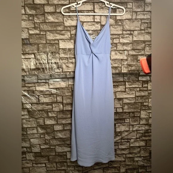 Y2K Abercrombie & Fitch Spaghetti Strap Full Length Periwinkle Dress Size Large