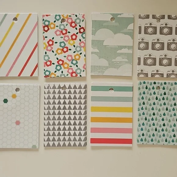 48 Colorful Spring Theme Cardstock Hand Cut Gift Tag Set