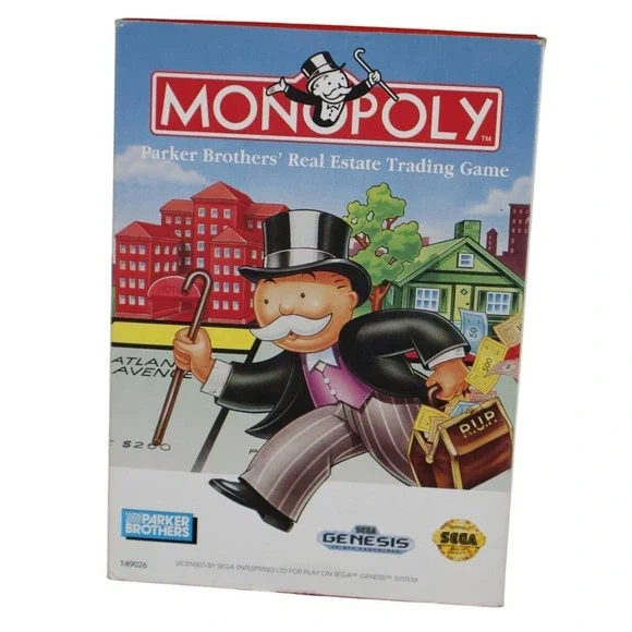 Monopoly Sega Genesis Video Game Complete Parker Brothers NTSC-U/C Board Game
