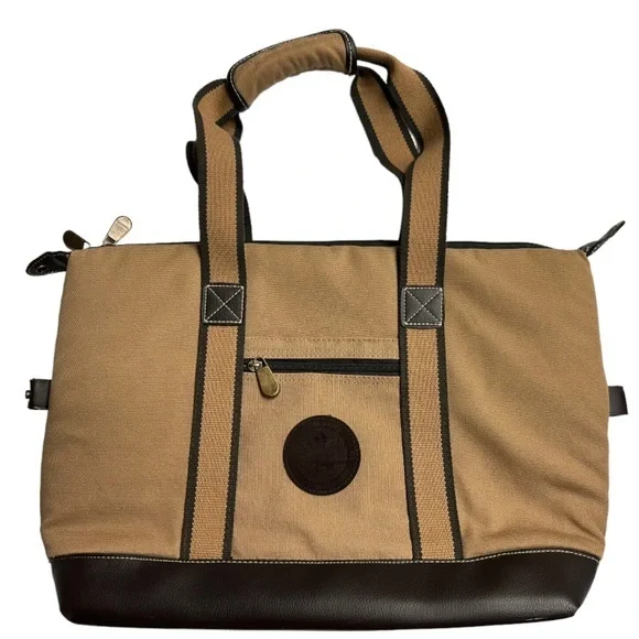 Eddie Bauer Canvas Exterior Plastic Interior Tote 13x14.5x5