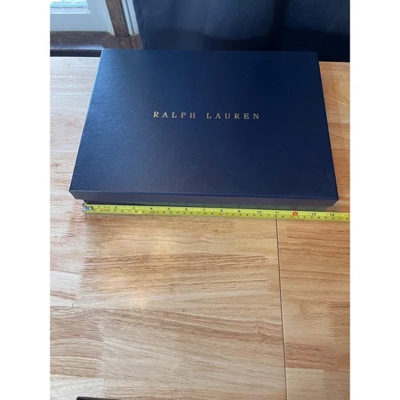 Ralph Lauren Navy Blue Gold Logo‎ Gift Presentation Box 14x10x2.5 with Tissue