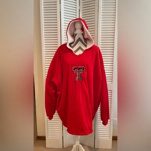 Texas Tech College Reversible Hooded Blanket Poncho
