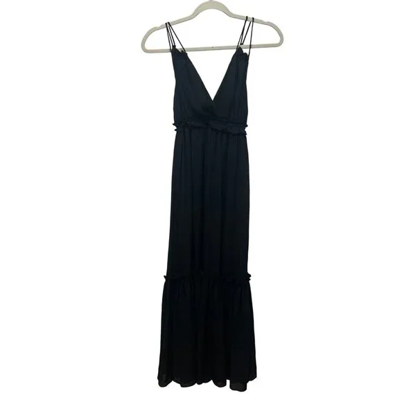 Abercrombie & Fitch Black Maxi Dress Small Tiered Skirt