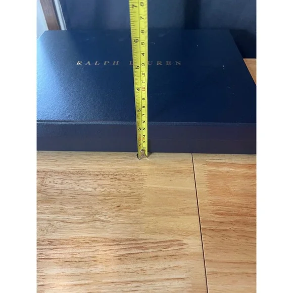 Ralph Lauren Navy Blue Gold Logo Gift Storage Box 13.5x10.5x1.5 Large‎ Rectangle