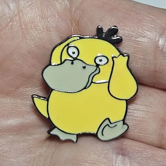 *Sale* Pokémon Psyduck Lapel Pin Silver Tone Yellow Enamel Pokemon