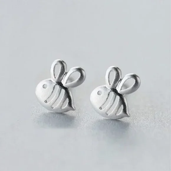 New 925 Silver Bumblebee Studs