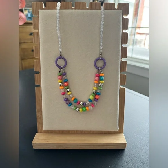 Little Girls Fun Stretchy Necklace, Multi-Color, Bright, Candy Necklaces