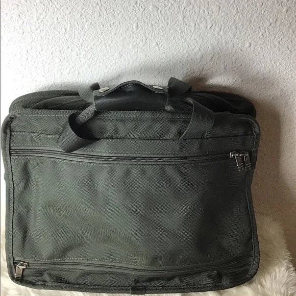Tumi army green laptop bag
