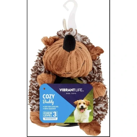 Cozy Buddy‎ Hedgehog Plush Dog Toy 3 Pack Grunt Squeaker Chew Level 3 NWT