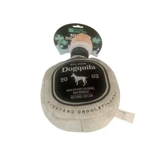 Fuzzyard Silver Dogquila Squeaky Plush Dog Toy