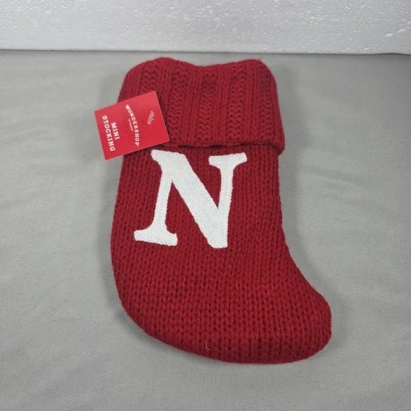 Letter N Wondershop Monogram Mini Christmas Stocking Initial Red Knit Target