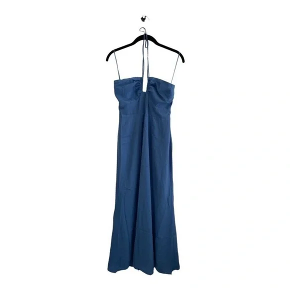 NWT Abercrombie & Fitch Halter Maxi Dress Cornflower Blue XSMALL Tall