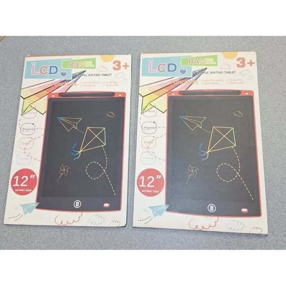 2 Pack 10 Inch LCD Writing Tablet, Colorful Doodle 12 inch With Pen New In Box