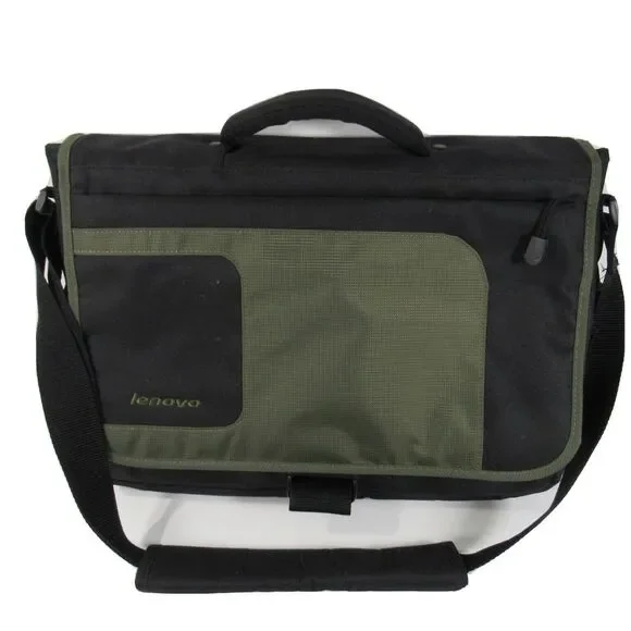 Lenovo Laptop‎ Shoulder Bag 41U253 Many Compartments Black/Olive Green
