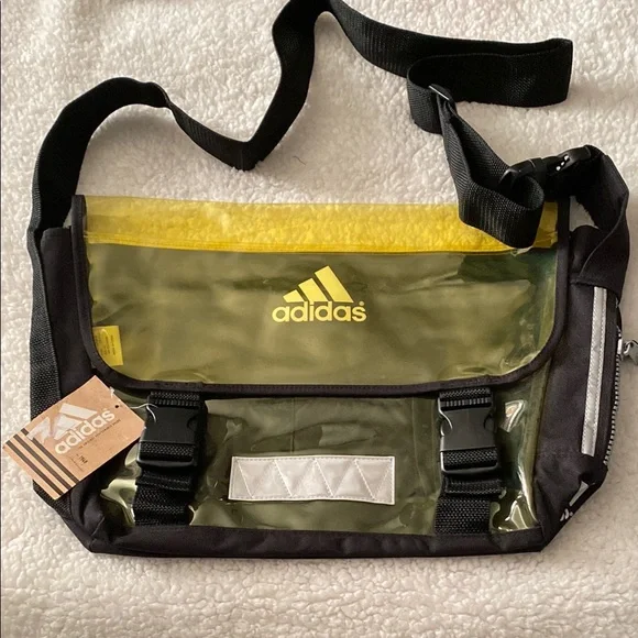 Adidas Yellow and Black Laptop Bag with Adjustable Strap
