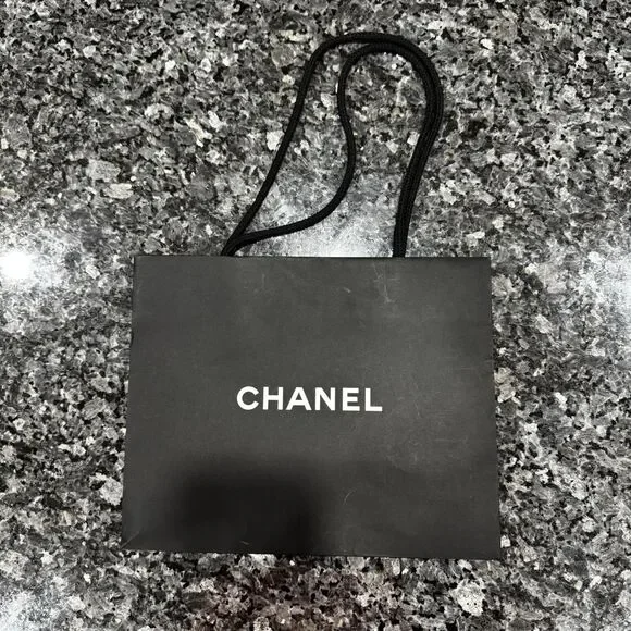 Chanel Black Paper Shopping Gift Empty Bag 12