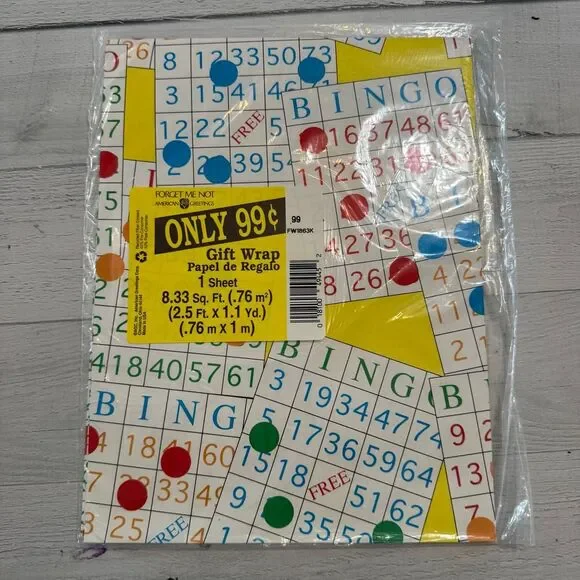 Vintage American greetings‎ bingo wrapping paper sheets