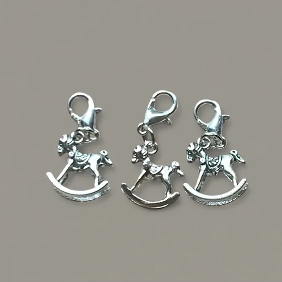 Baby Silver Rocking Horse Charm