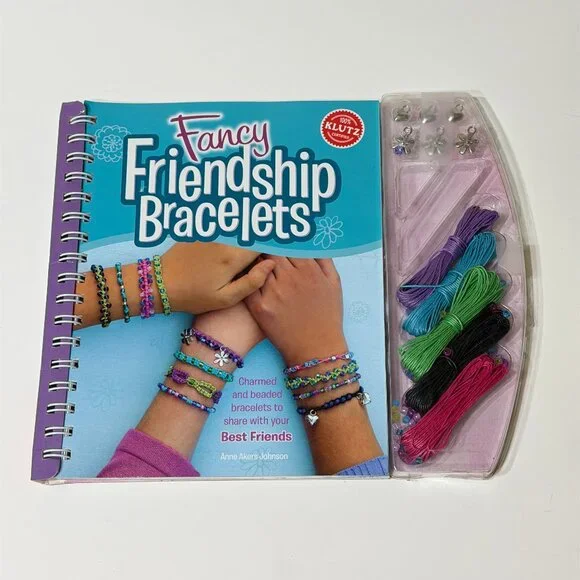 Fancy Friendship Bracelets Book How-to Guide w/ Supplies Kit Klutz