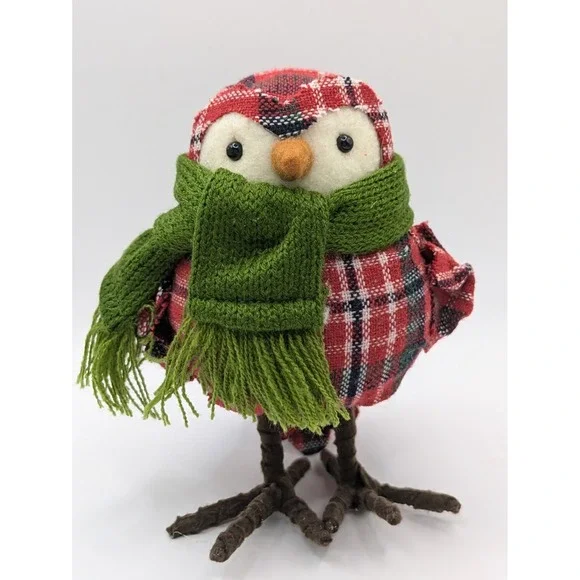 Target‎ Wondershop Bird 2013 Featherly Friends Christmas Red Plaid Green Scarf